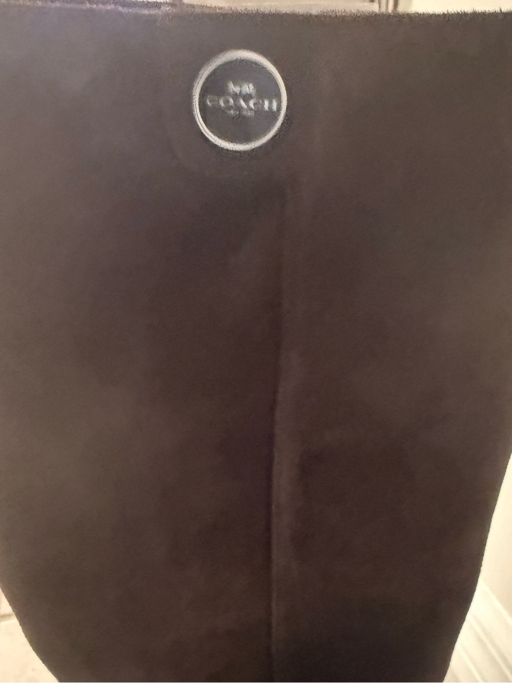Coach Dark Brown Suede Boots with Block Heel - Picture 2 of 7